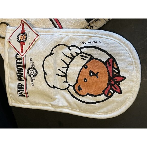 VTG 1983 Bialosky Bear Kitchen ~ 1 Mitt, 1 Potholder, 1 Towel ~ 3 Pc. Set NWT - Picture 4 of 11